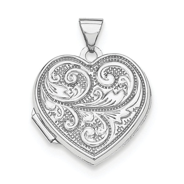 Sterling Silver Vintage Design Heart Locket, 'Love You Always'