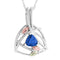 Created Trillion Blue Sapphire Pendant Necklace, Sterling Silver, 12k Green and Rose Gold Black Hills Gold, 18"