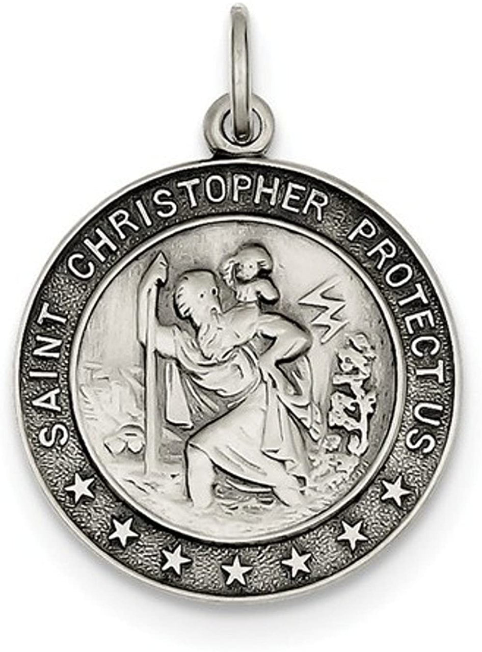 Sterling Silver St. Christopher Medal (31X21MM)