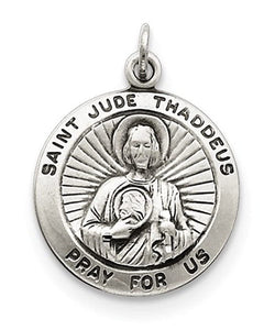 Sterling Silver Saint Jude Thaddeus Medal (25x20MM)