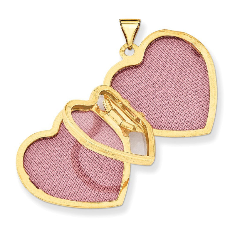 14k Yellow Gold Four Picture Heart Locket Pendant
