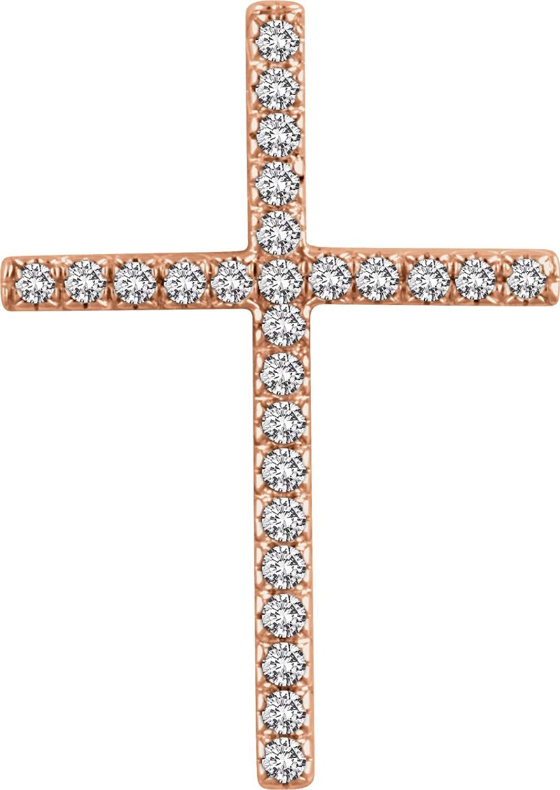 Diamond Latin Cross Pendant, 14k Rose Gold (.25 Ctw, H+ Color, I1 Clarity)