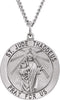 Sterling Silver Round St. Jude Thaddeus Medal Necklace, 24" (22MM)