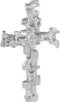 Men's Platinum Nugget Rugged Cross Pendant