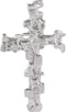 Nugget Rugged Cross 14k White Gold Pendant