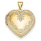 14k Yellow Gold Heart Locket with Diamond Cut Engraving