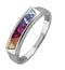 Rainbow Triangle CZ Rhodium-Plated Sterling Silver Ring