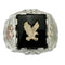 Men's Onyx Eagle Ring, 10k Yellow Gold, Sterling Silver, 12k Green and Rose Gold Black Hills Gold Motif