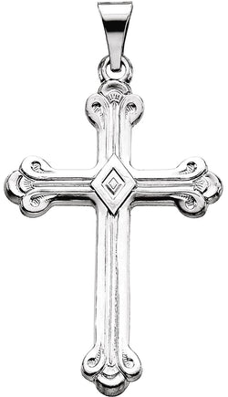 Men's Platinum Cathedral Cross Pendant