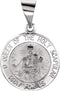 14k White Gold Round Hollow Scapular Medal (14.75 MM)