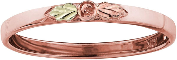 Ave 369 10k Rose Gold Rosebud Stackable Ring, 12k Rose and Green Gold Black Hills Gold