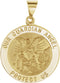 14k Yellow Gold Round Hollow Guardian Angel Medal (21.75 MM)