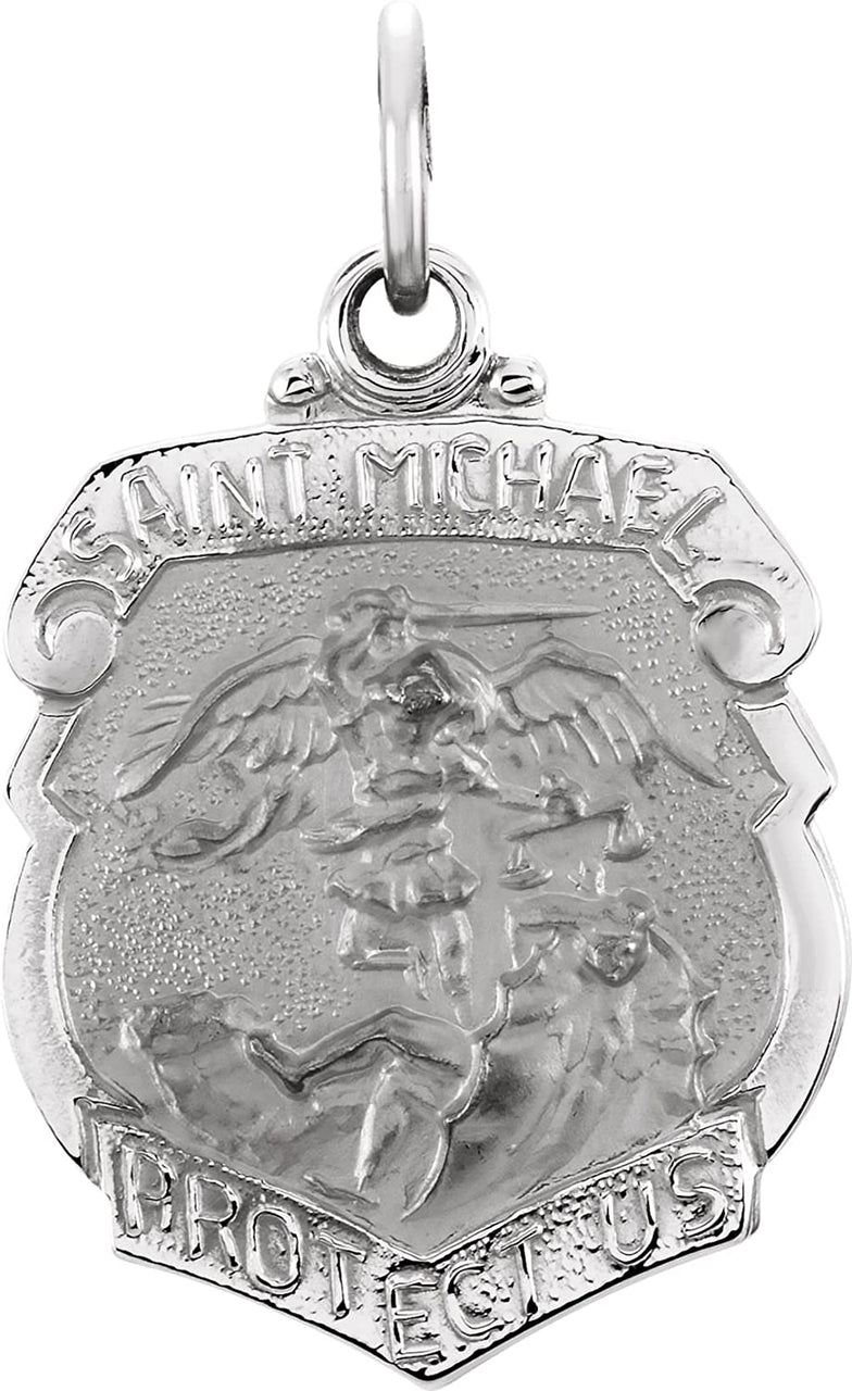 Sterling Silver St. Michael Shield (18 MM)