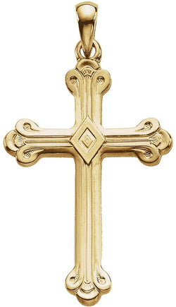 Cathedral Cross 14k Yellow Gold Pendant