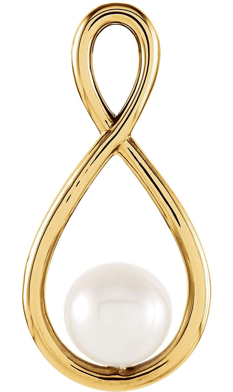 White Freshwater Cultured Pearl Pendant, 14k Yellow Gold (5.5-6MM)