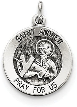 Sterling Silver Antiqued Saint Andrew Medal (21X15MM)