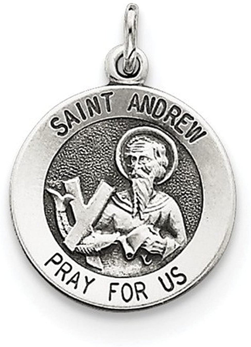 Sterling Silver Antiqued Saint Andrew Medal (21X15MM)