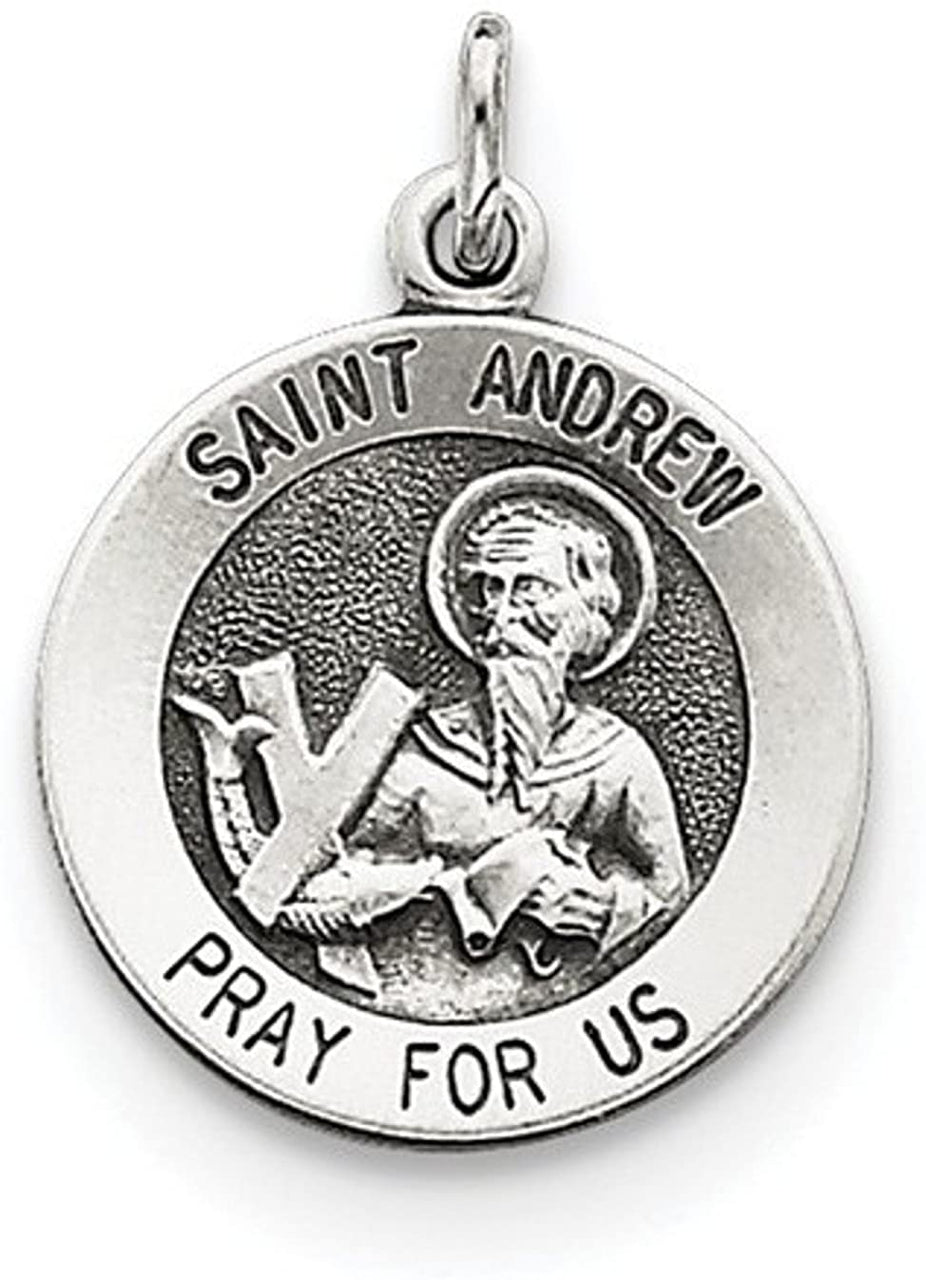 Sterling Silver Antiqued Saint Andrew Medal (21X15MM)