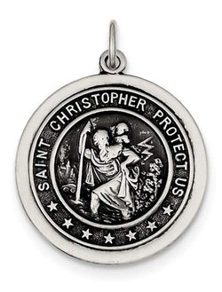 Sterling Silver St. Christopher Medal (32X25MM)