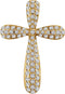 Diamond Petal Cross Pendant, Rhodium-Plated 14k Yellow Gold (.5 Ctw, H+ Color, I1 Clarity)