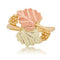 Ave 369 Bypass Frosty Leaves Ring, 10k Yellow Gold, 12k Green and Rose Gold Black Hills Gold Motif