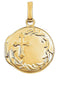 Embossed Treflee Botonee Cross 14k Yellow Gold Round Locket Pendant