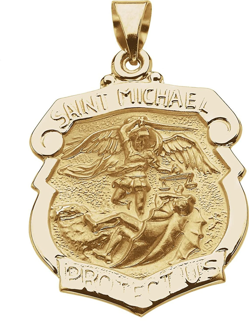 14k Yellow Gold St. Michael Medal Shield