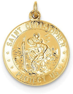 24k Gold-Plated Sterling Silver Saint Christopher Medal (25X19MM)