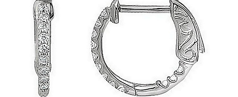 CZ Inside-Outside Hoop Earrings, Sterling Silver (41.5MM)