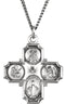 Sterling Silver Four-Way Cross Medal Necklace, 24" (25x24 MM)