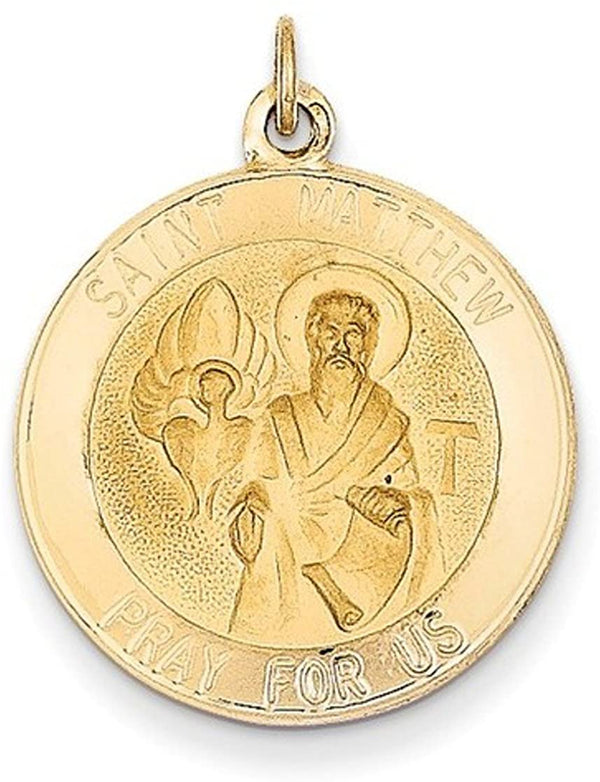 14k Yellow Gold St. Matthew Medal Pendant (27X19MM)