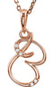 5-Stone Diamond Letter 'B' Initial 14k Rose Gold Pendant Necklace, 18" (.03 Cttw, GH, I1)