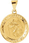 14k Yellow Gold Round Hollow St. Christopher Medal (18.25 MM)