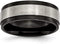 Satin-Brushed Grey Titanium, Black IP 8mm Comfort-Fit Band, Size 9.5