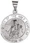 14k White Gold Round Hollow Scapular Medal (14.75 MM)