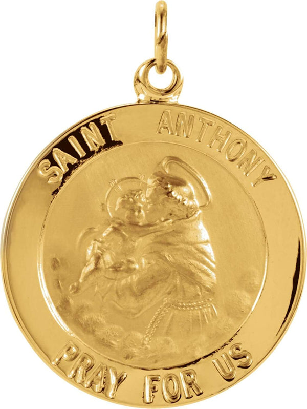 14k Yellow Gold St. Anthony Medal (25 MM)