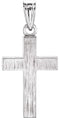 Rugged Cross Brushed Sterling Silver Pendant (20X13MM)