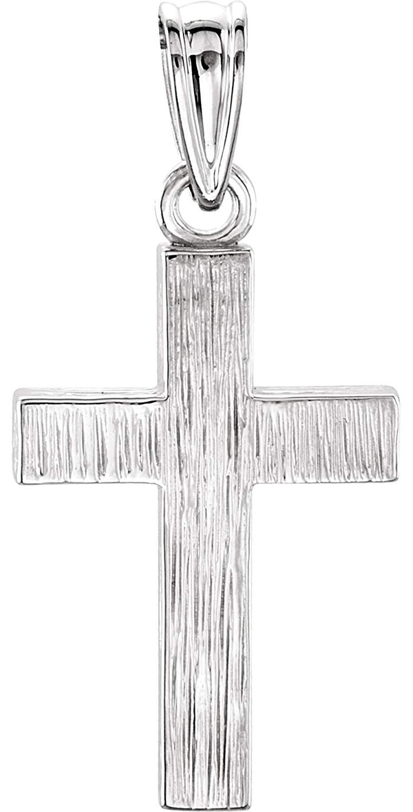 Rugged Cross Brushed Sterling Silver Pendant (30X20MM)