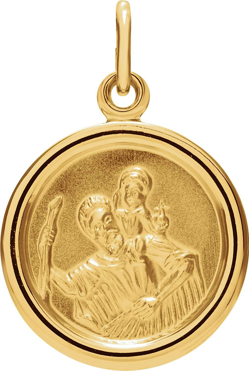 14k Yellow Gold St. Christopher Medal (16 MM)