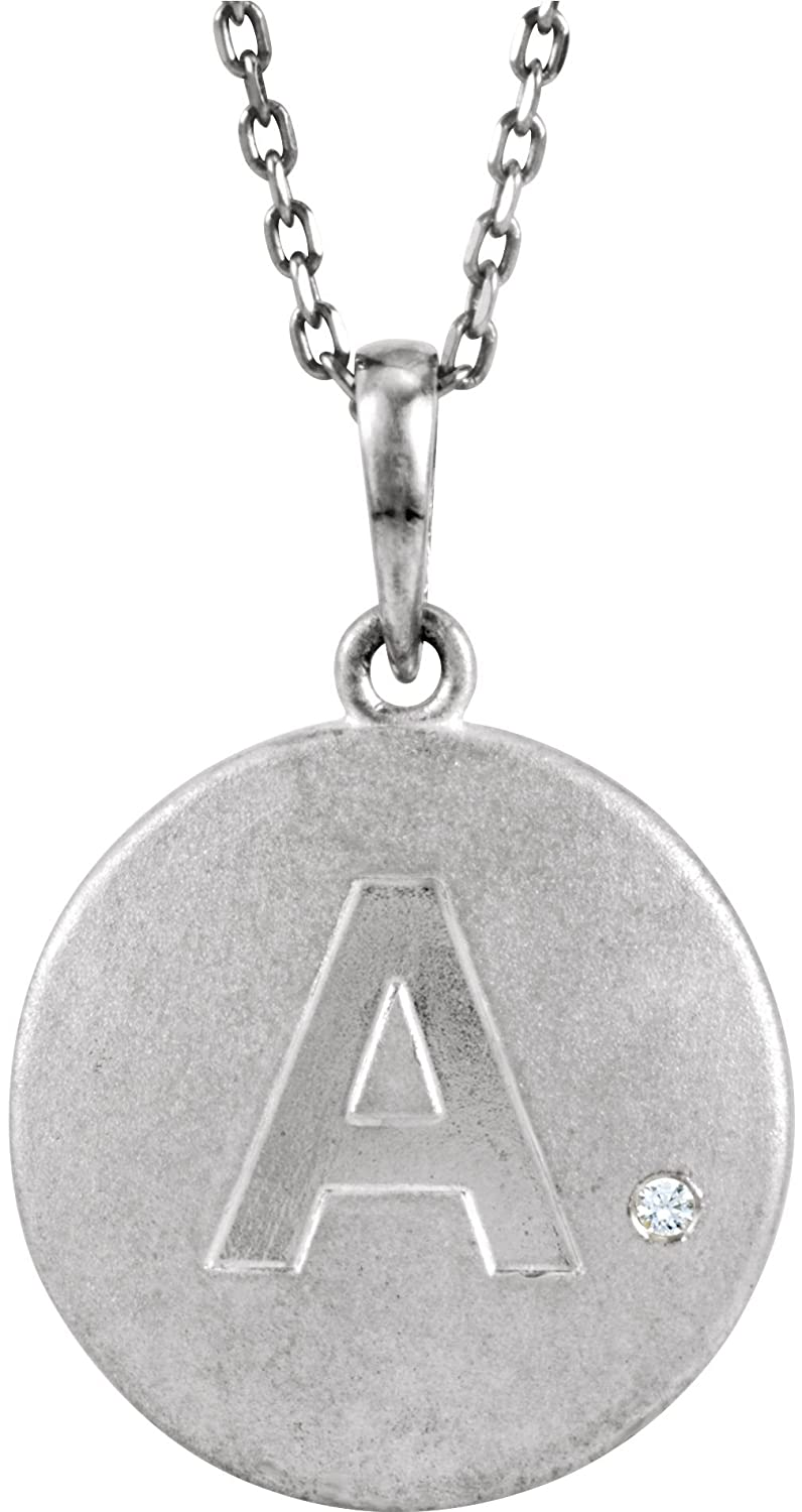 Diamond Letter 'A' Initial Sterling Silver Pendant Necklace, 18" (.005 Ct, GH Color, I2 Clarity)