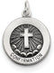 Sterling Silver Antiqued Confirmation Medal (17X15MM)