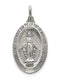 Sterling Silver Miraculous Medal Charm Pendant (29X15 MM)