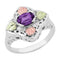 Oval Amethyst Quatrefoil Ring, Sterling Silver, 12k Green and Rose Gold Black Hills Gold Motif