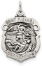 Sterling Silver St. Michael Badge Medal Pendant (34X21 MM)