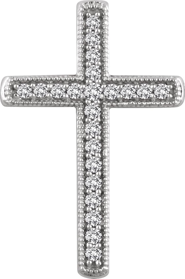 Diamond Chapel Cross Rhodium-Plated 14k White Gold Pendant (.25 Ctw, H+ Color, I1 Clarity)