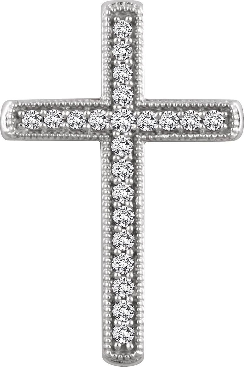 Diamond Chapel Cross Rhodium-Plated 14k White Gold Pendant (.25 Ctw, H+ Color, I1 Clarity)