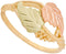 Petite Twisted Leaf Ring, 10k Yellow Gold, 12k Green and Rose Gold Black Hills Gold Motif, Size 5.75