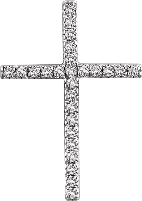 Diamond Latin Cross Pendant, 14k White Gold (.25 Ctw, H+ Color, I1 Clarity)