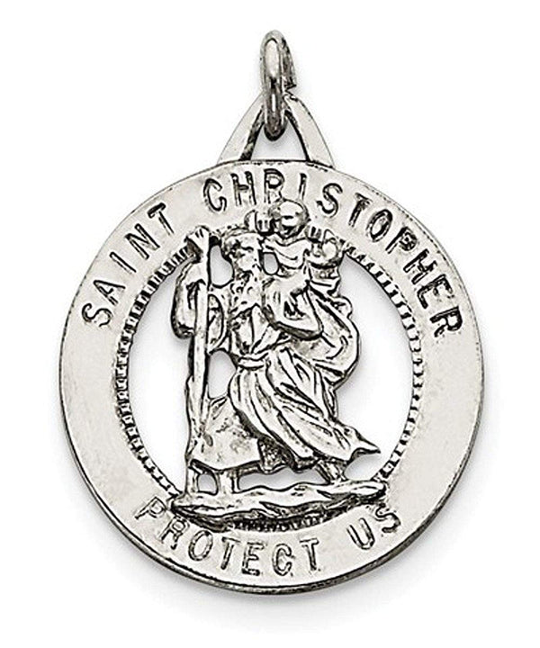 Sterling Silver St. Christopher Medal (35X25MM)