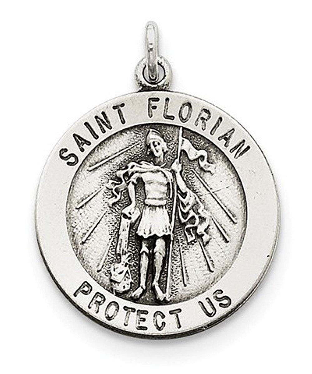 Sterling Silver Saint Florian Medal (33X23MM)